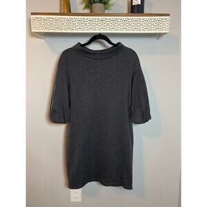 Vince Wool Shift Dress Women's Size Medium Charcoal Gray Half Sleeve